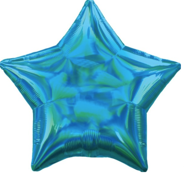 Folienballon - Stern, schimmernd blau - ø 45cm